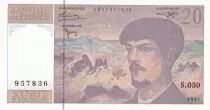 France 20 Francs  - Debussy - 1997 -  S&eacute;rie S.050
