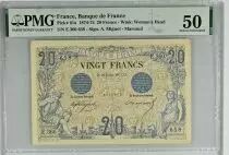 France 20 Francs - 1875 - Serial E.360 - PMG 50 - P.61a