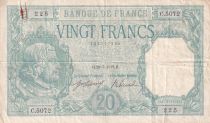 France 20 Francs - Bayard - 29-07-1918 - Serial C.5072 - F to VF - P.74