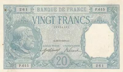 France 20 Francs - Bayard - 30-09-1916 - Serial P.615