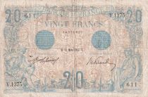 France 20 Francs - Blue - 11-03-1912 - Serial V.1375 - F - P.68
