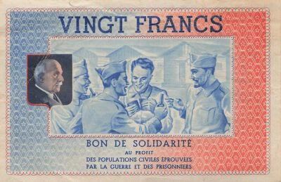 France 20 Francs - Bon de Solidarit� - P�tain - ND (1940-1944)