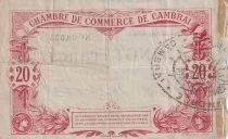France 20 Francs - Chambre de Commerce - Cambrai  - 15-09-1914 - 1&egrave;re S&eacute;rie