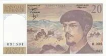 France 20 Francs - Debussy  - 1981 - Serial O.008