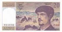 France 20 Francs - Debussy  - 1983 - Serial P.010