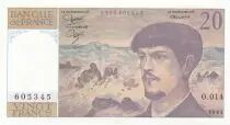 France 20 Francs - Debussy  - 1984 - Serial O.014