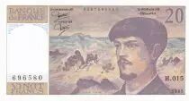 France 20 Francs - Debussy  - 1985 - Serial H.015