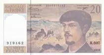 France 20 Francs - Debussy  - 1992 - Serial R.037