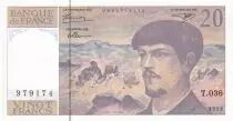 France 20 Francs - Debussy  - 1992 - Serial T.036