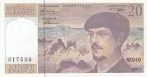 France 20 Francs - Debussy  - 1993 - Serial W.040