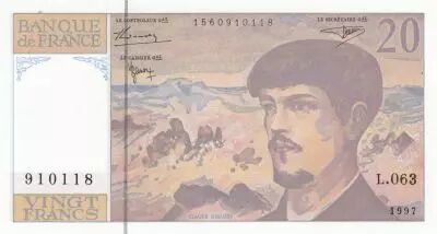 France 20 Francs - Debussy  - 1997 - Serial L.063