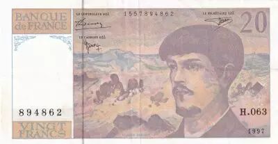 France 20 Francs - Debussy  - 1997 - Serial M.063
