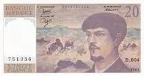 France 20 Francs - Debussy - 1980 - Serial  D.004