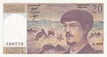 France 20 Francs - Debussy - 1980 - Serial A.003 - P.151