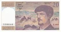 France 20 Francs - Debussy - 1980 - Serial E.001