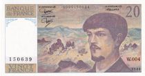 France 20 Francs - Debussy - 1980 - Serial W.004 - P.151