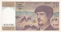 France 20 Francs - Debussy - 1980 - S&eacute;rie  T.001