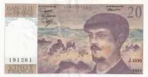 France 20 Francs - Debussy - 1980 - S&eacute;rie J.006