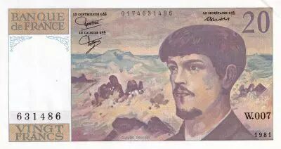 France 20 Francs - Debussy - 1981 - S�rie W.007 - F.66.02W7