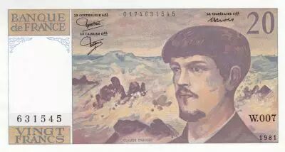 France 20 Francs - Debussy - 1981 - S�rie W.007