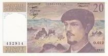 France 20 Francs - Debussy - 1983 - Serial 0.012
