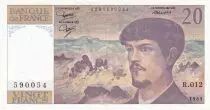 France 20 Francs - Debussy - 1983 - Serial R.012