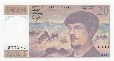 France 20 Francs - Debussy - 1983 - S�rie D.010