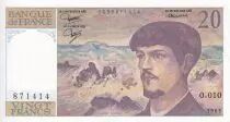 France 20 Francs - Debussy - 1983 - S&eacute;rie O.010 - F.66.04