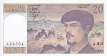 France 20 Francs - Debussy - 1984 - Serial A.013 - P.151