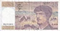 France 20 Francs - Debussy - 1984 - Serial G.013 - P.151