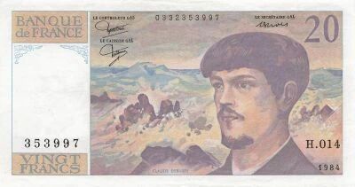 France 20 Francs - Debussy - 1984 - S�rie H.014