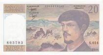 France 20 Francs - Debussy - 1984 - S&eacute;rie S.014