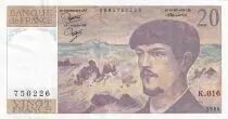 France 20 Francs - Debussy - 1986 - Serial K.016