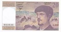 France 20 Francs - Debussy - 1987 - Serial L.019