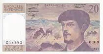 France 20 Francs - Debussy - 1987 - Serial U.019 - P.151