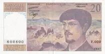 France 20 Francs - Debussy - 1987 - Serial V.020
