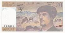 France 20 Francs - Debussy - 1987 - Série A.019 - F.66.08A19
