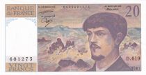 France 20 Francs - Debussy - 1987 - Série D.019