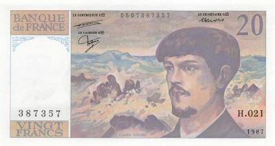 France 20 Francs - Debussy - 1987 - S�rie H.021