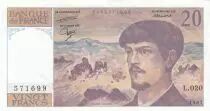 France 20 Francs - Debussy - 1987 - S&eacute;rie L.020