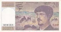 France 20 Francs - Debussy - 1987 - S&eacute;rie V.019