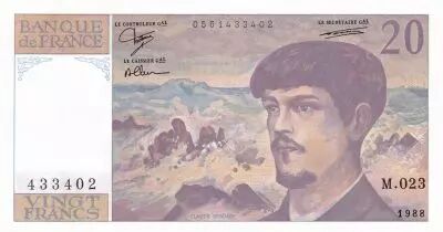 France 20 Francs - Debussy - 1988 - S�rie M.023
