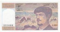 France 20 Francs - Debussy - 1989 - S&eacute;rie J.024