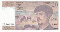 France 20 Francs - Debussy - 1990 - Serial A.031 - P.151