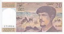 France 20 Francs - Debussy - 1990 - Serial N.029 - P.151