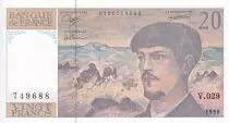 France 20 Francs - Debussy - 1990 - Serial V.029 - P.151