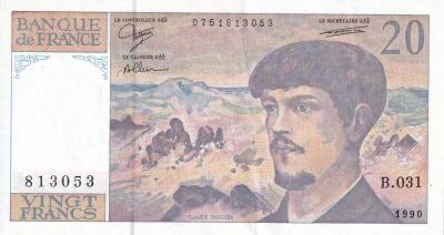 France 20 Francs - Debussy - 1990 - S�rie B.031