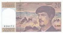 France 20 Francs - Debussy - 1990 - Série L.08