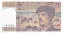 France 20 Francs - Debussy - 1990 - Série R.027