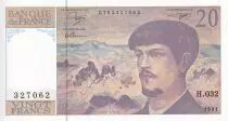 France 20 Francs - Debussy - 1991 - Serial H.032 - P.151